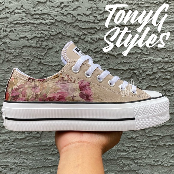 💐NEW💐 CUSTOM CONVERSE CHUCK TAYLOR PLATFORM LOW - Picture 2 of 16